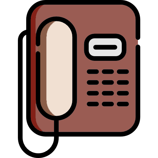 Illustration eines Tastentelefons in schwarz-pink