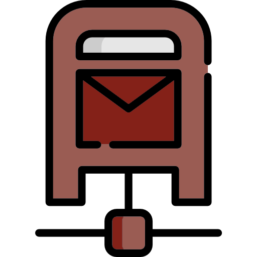 Illustration eines Briefkastens in schwarz-pink